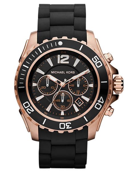 michael kors black 44mm watch|Michael Kors black silicone watch.